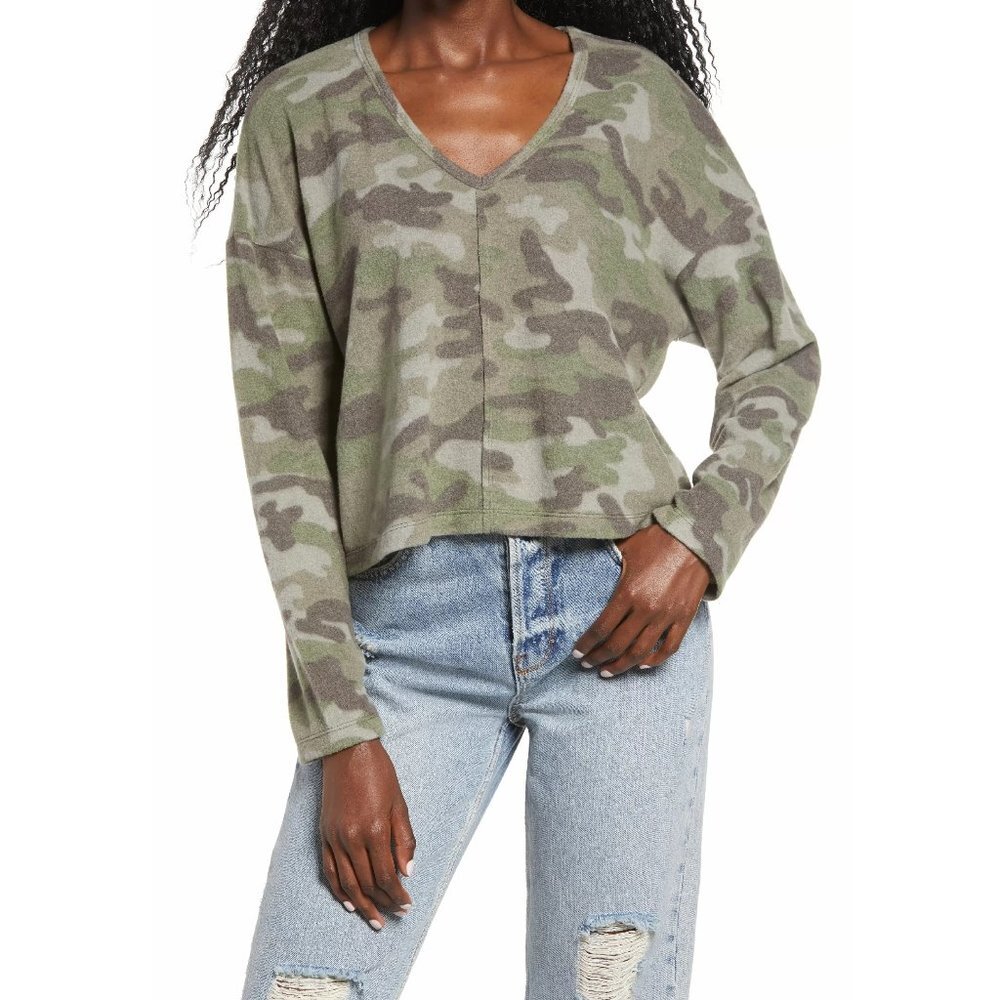 La La Land Creative Co Boxy Camo Top